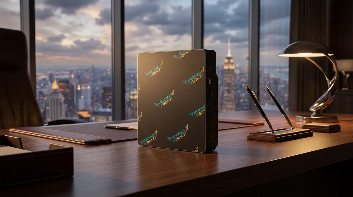 Hermes Box Enterprise in a team office